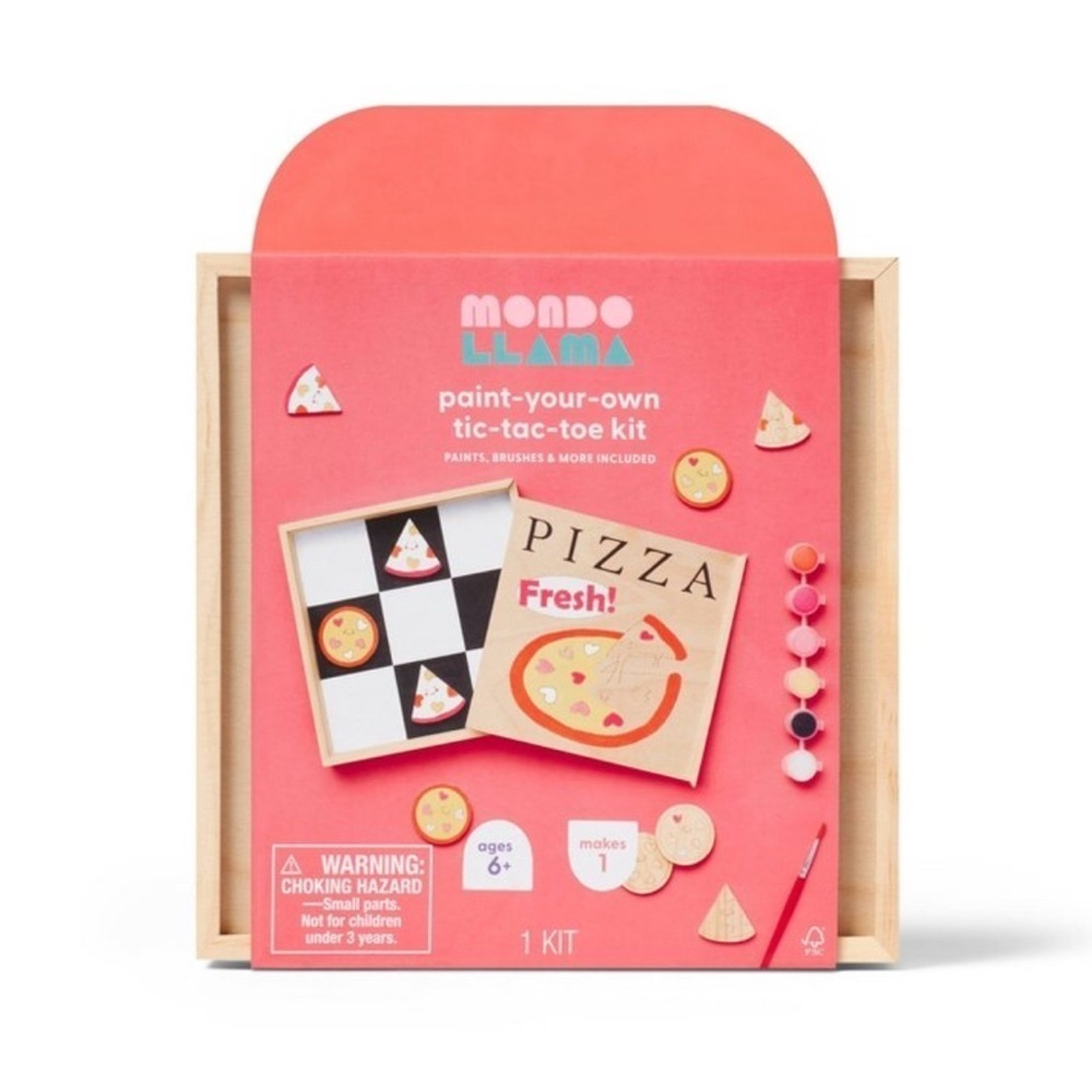 Mondo Llama Paint-Your-Own Tic-Tac-Toe Kit